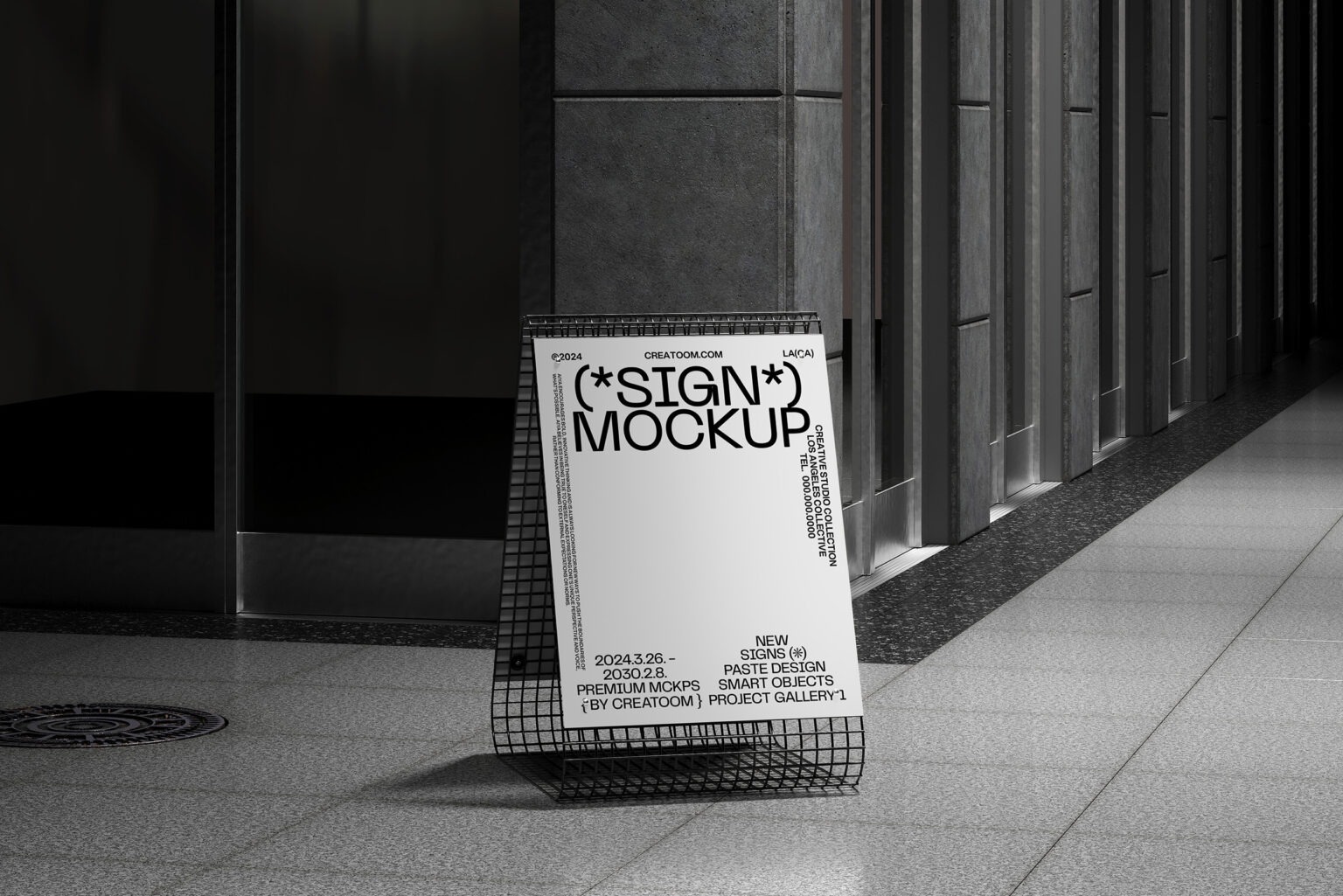 Sidewalk City Billboard Mockup Front View Mockup Store Creatoom