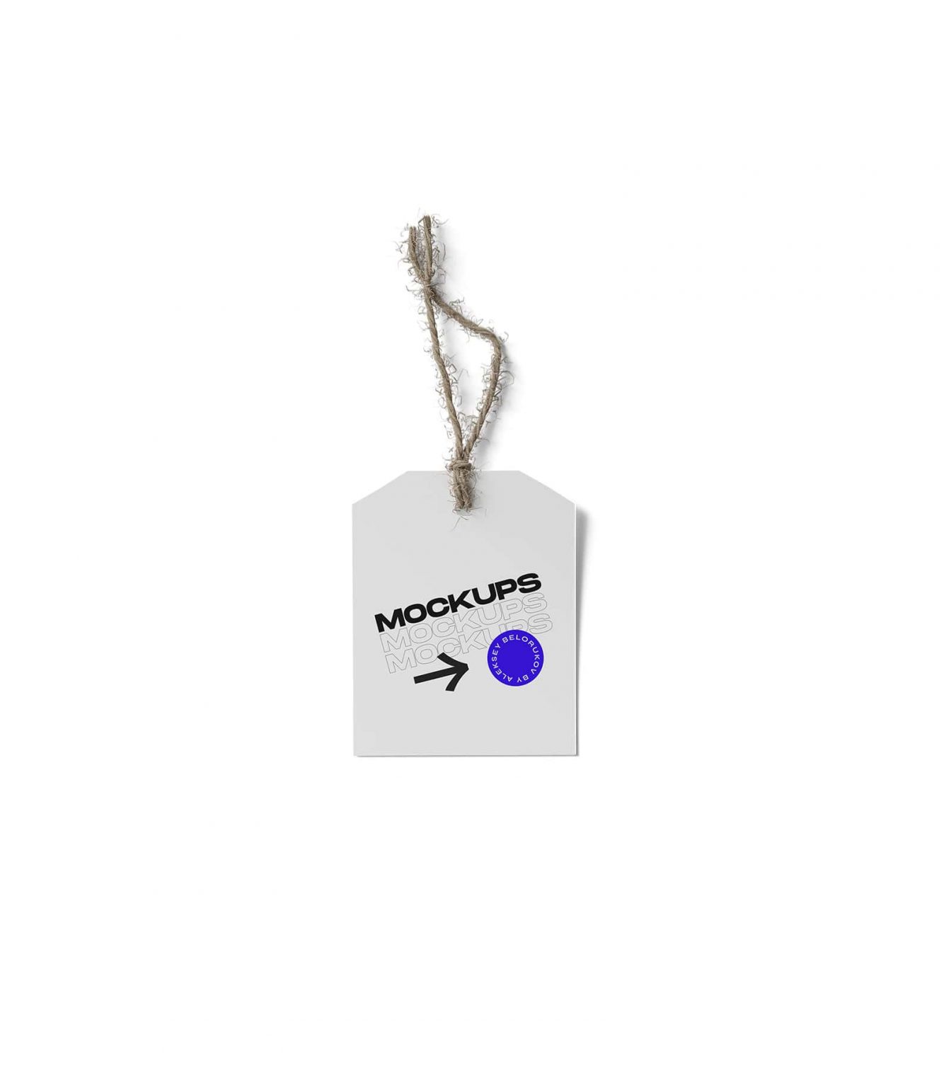 Download Round Label On Rope Mockup V2 Front View