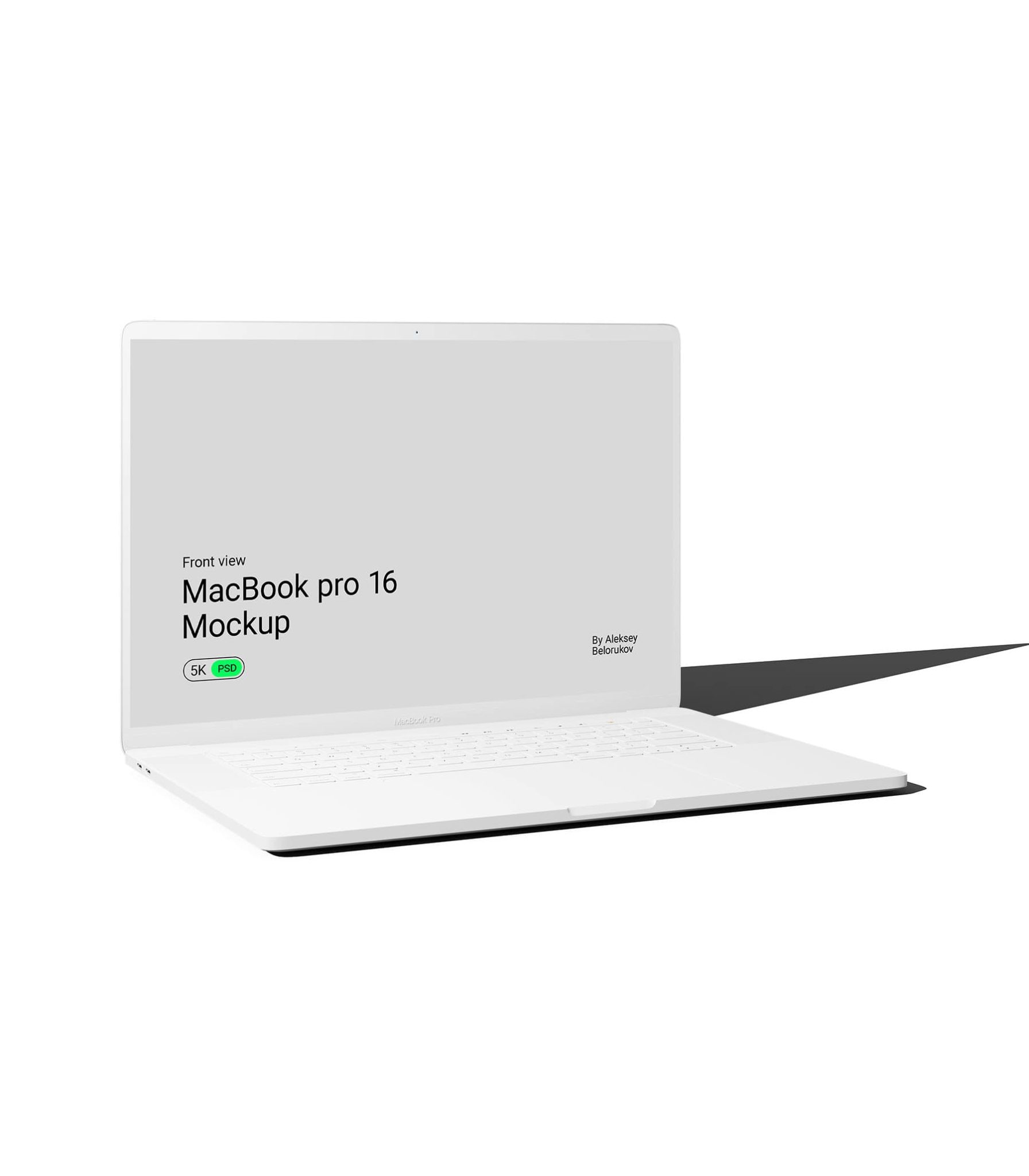 Download Clay Macbook Pro 16 2020 Mockup V3 Front View