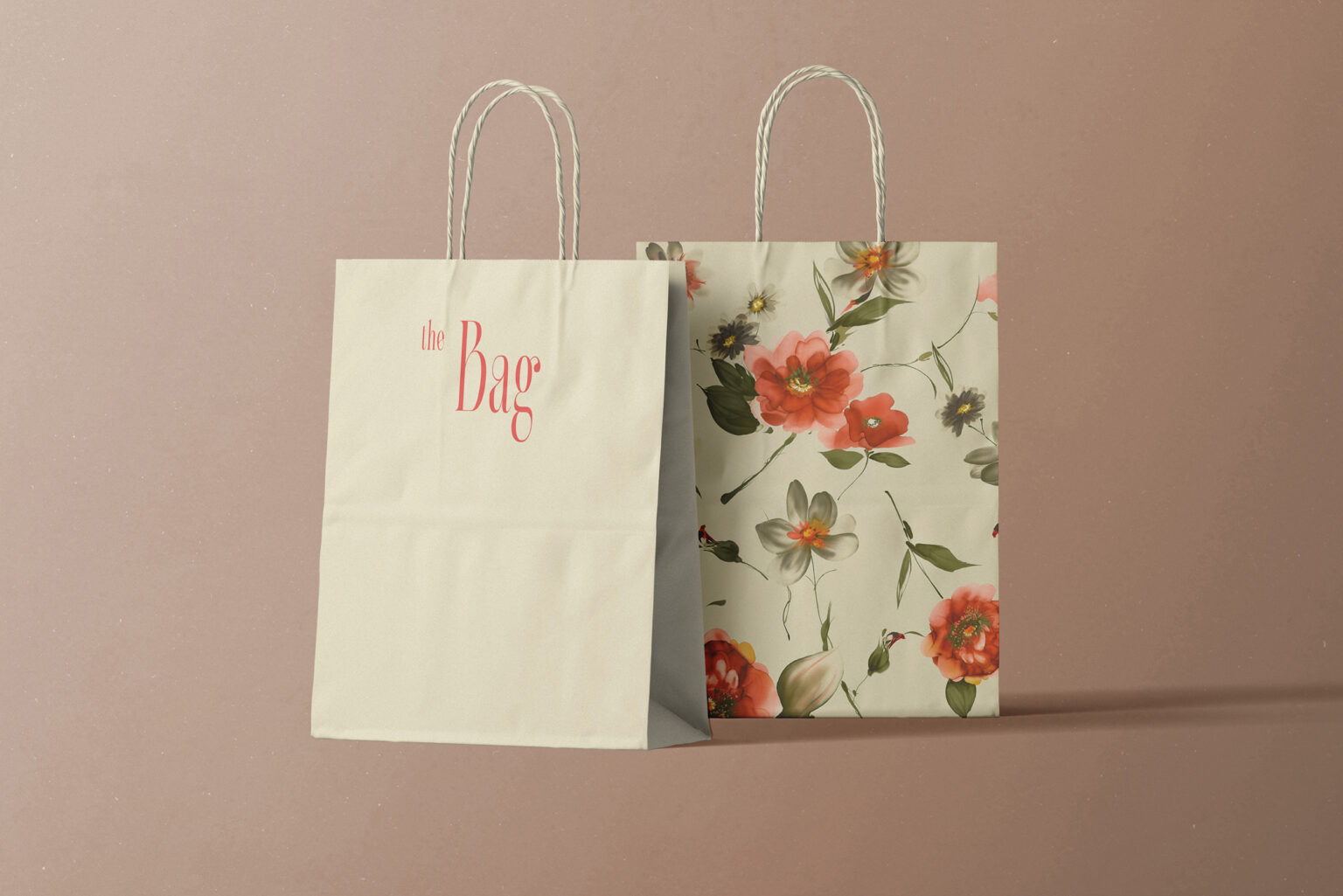 Scene With Two Paper Bag Mockups Front View Mockup Store Creatoom 3223