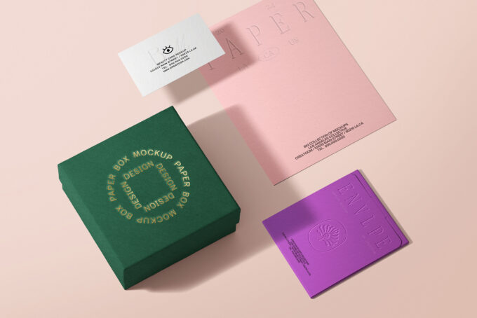 Envelope And Papers On Brick Mockup Top View | Mockup store | Creatoom